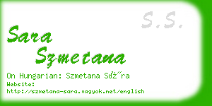 sara szmetana business card